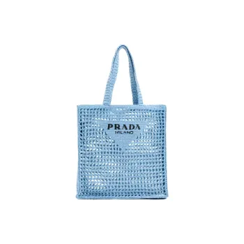 PRADA Raffia One Shoulder Handbag Men's Blue