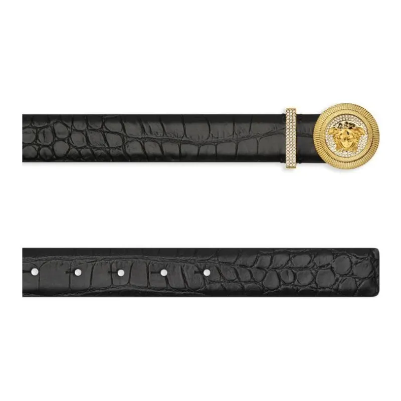 VERSACE Medusa Biggie Croc effect Belt-1
