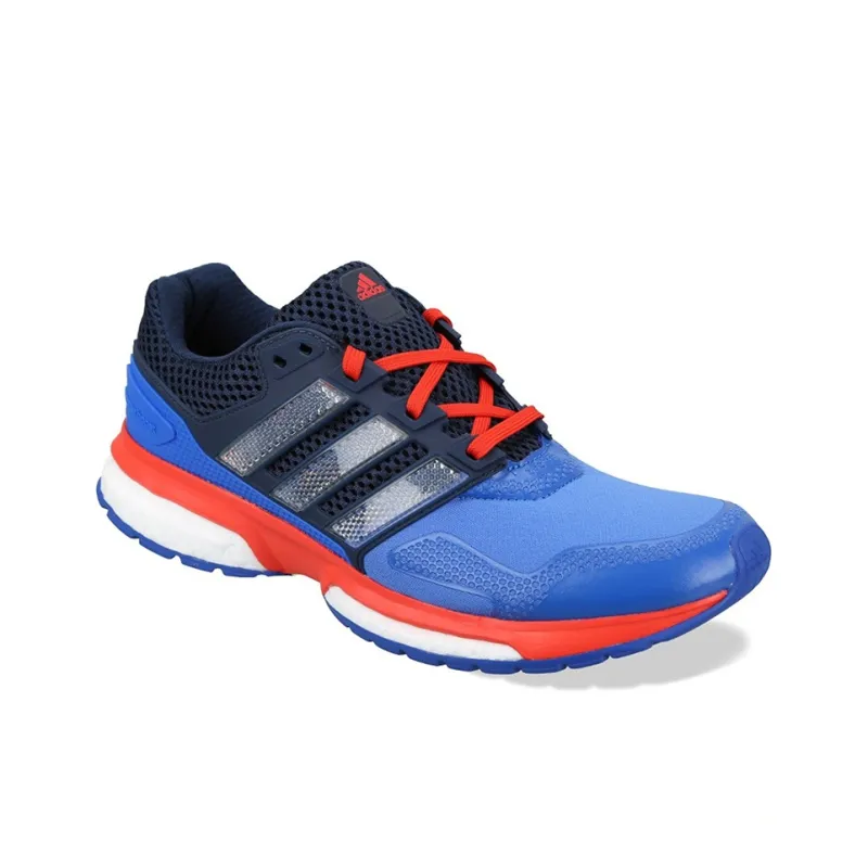 Adidas Response Boost Techfit Cushioning Anti-Slip Wear-Resistant Breathability Low-Top Running Shoes Men's Black Blue-3