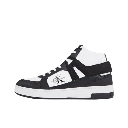 CKJ calvin grande KLEIN JEANS High-Top Skateboard Shoes Men's Black White