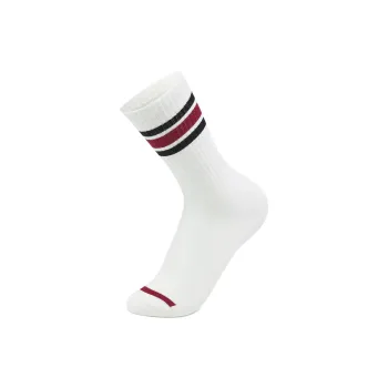 LiNing Sports Life Collection Mid Calf Socks Unisex 1 Pack Basic White Raspberry Red