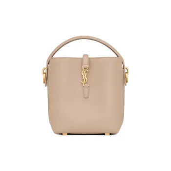 SAINT LAURENT CASSANDRE Cow Leather Bucket Bags Shoulder Bag Crossbody Bag Mini Women's Dark Beige