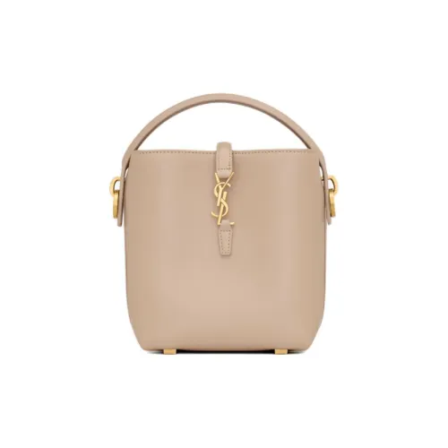 SAINT LAURENT CASSANDRE Cow Leather Bucket Bags Shoulder Bag Crossbody Bag Mini Women's Dark Beige