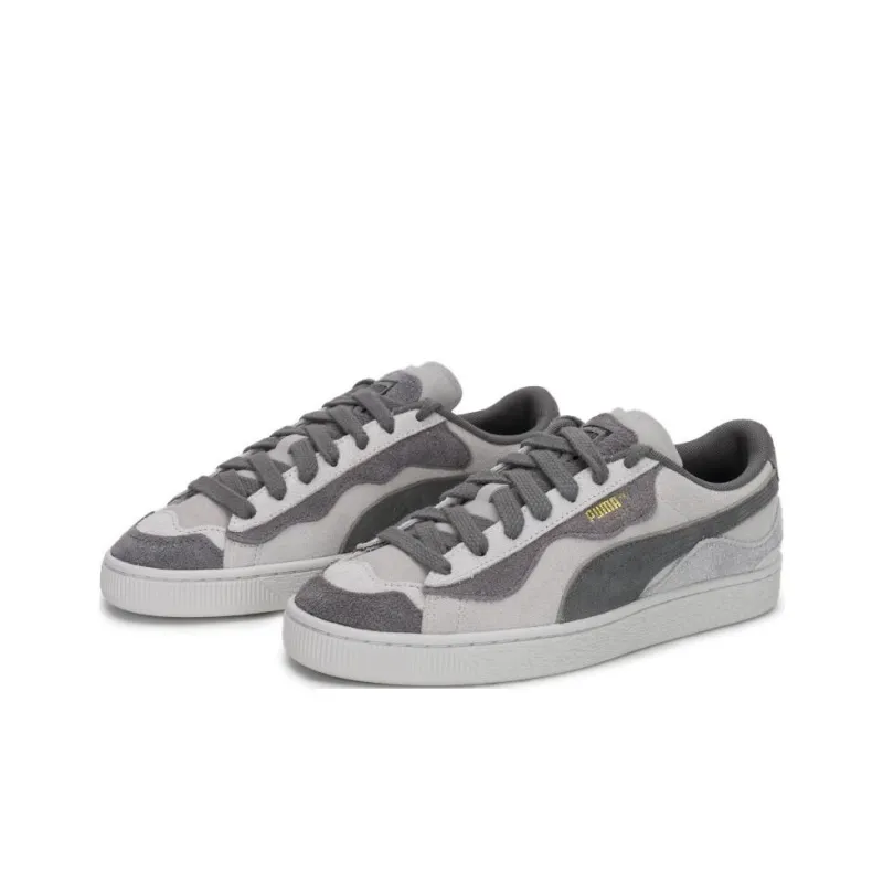 PUMA Suede Trippy Durable Breathable Low Top Casual Shoes Unisex Gray Black-1