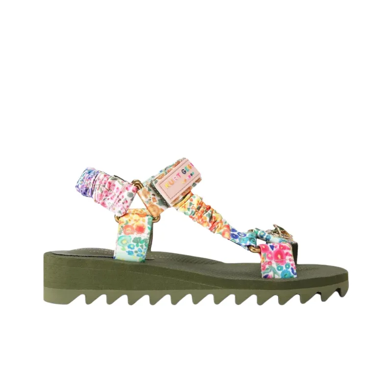 Kurt Geiger London Orion Strap Sandals 4cm Women's Green Pink-1