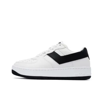 PONY Lighting Cushioned Slip Resistant Low Top Skateboard Shoes Unisex White Black
