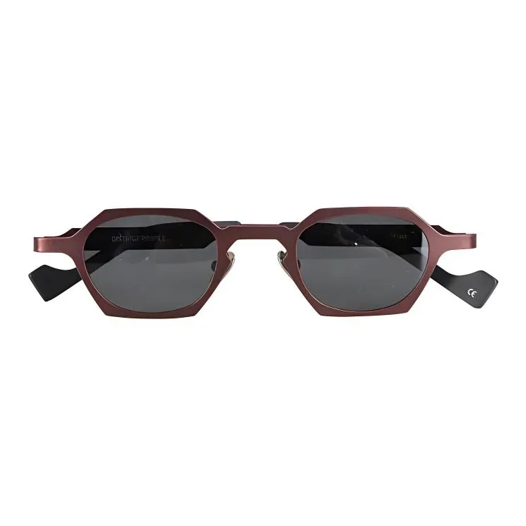 District Vision Titanium Irregular Shape Sunglasses Unisex Red-1