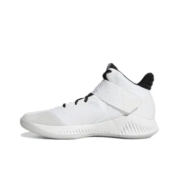 Adidas Explosive Bounce 2018 Cushioning Anti-Slip And Wear-Resistant Mid-Top Vintage Basketball Shoes Men's White Black