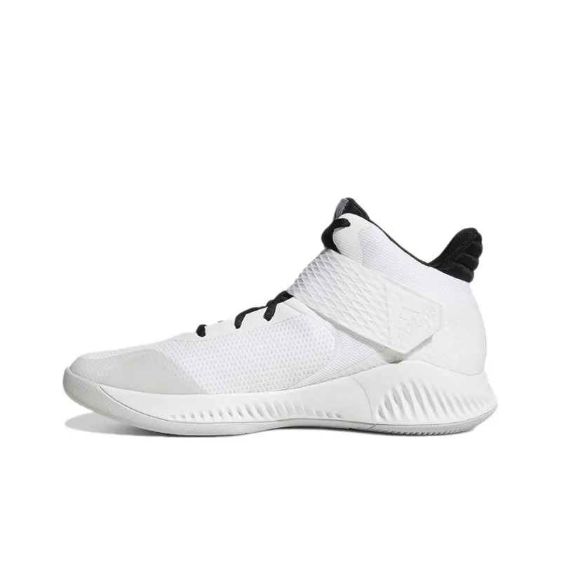 Adidas Explosive Bounce 2018 Cushioning Anti-Slip And Wear-Resistant Mid-Top Vintage Basketball Shoes Men's White Black-0