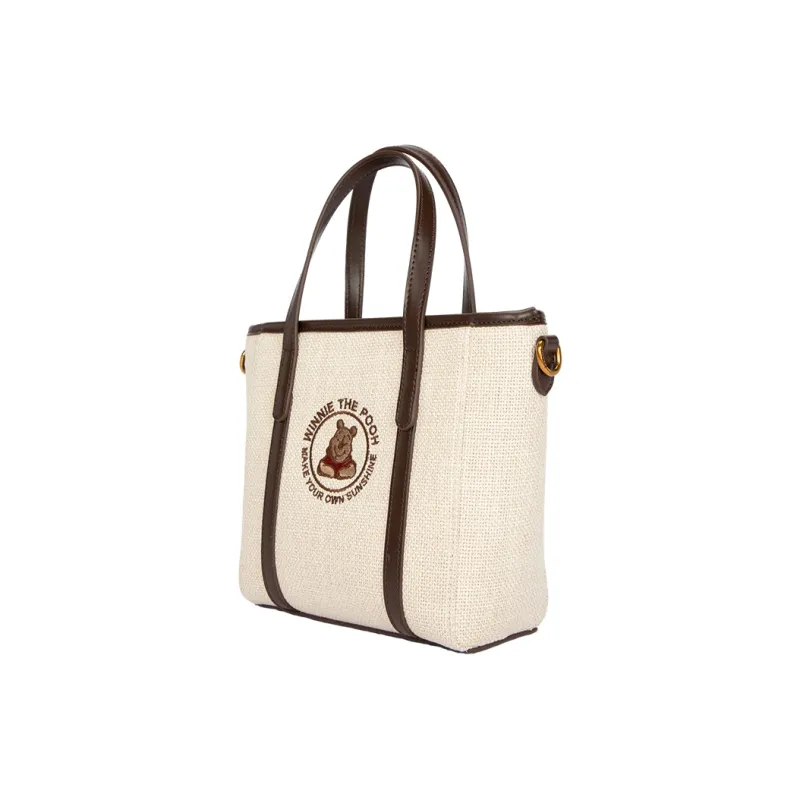 Disney Winnie The Pooh Series Canvas Shoulder Bag, Crossbody Bag, Handbag Women's Ecru-1
