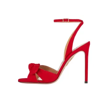 AQUAZZURA Very Bow Tie Strap Sandals 10.5cm Women's Red
