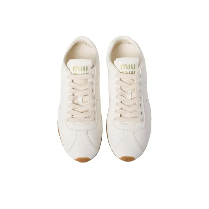 MIU MIU Plume Low Top Casual Shoes Women's Ivory-3