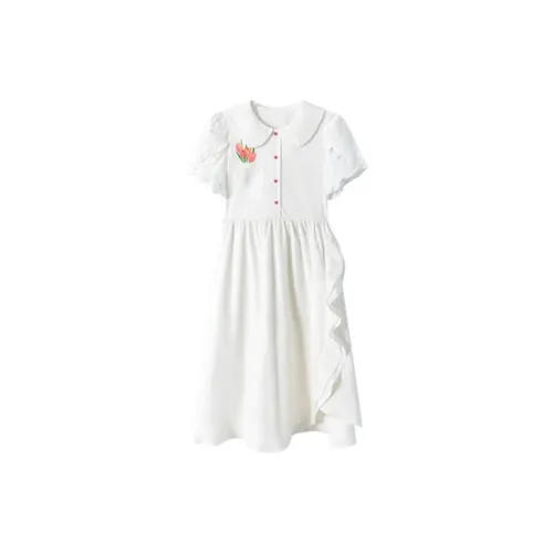 Incolore Short-Sleeved Dresses Women's White