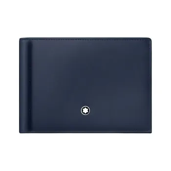 MONTBLANC Meisterstuck Leather Leather Clip Wallet Men's Sea Blue