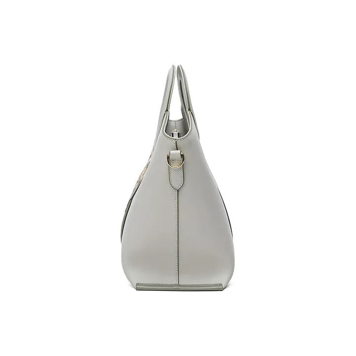 Ancient Yi Xi Cow Leather Cheongsam Elegant Mom Handbag Crossbody Bag Women's Jade Hairpin Asphalt Gray-3