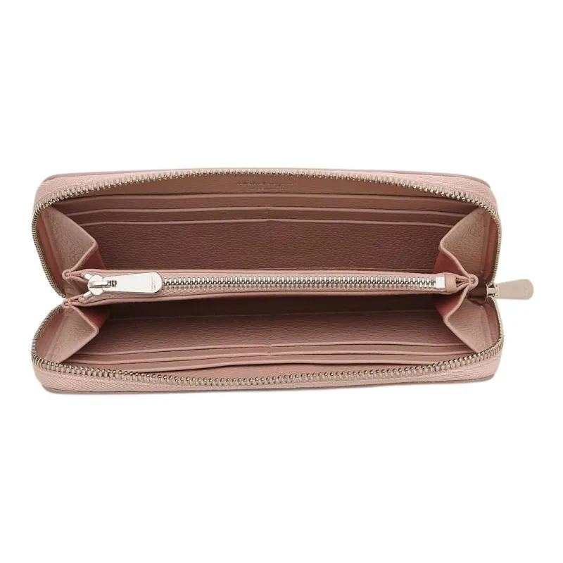 FERRAGAMO Embossed Calfskin Wallet Women's Blush Color-3