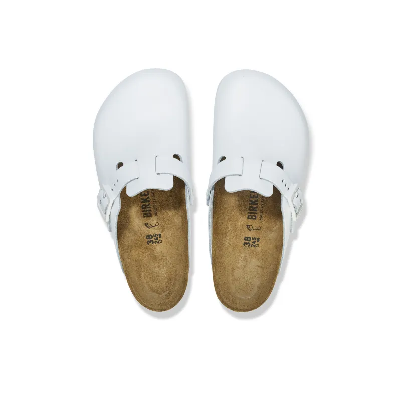 Birkenstock Boston Series Abrasion Resistant Slip Resistant Closed Toe Slippers Unisex White Narrow-4