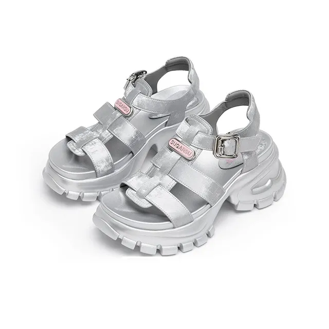 SUGARSU Beach Sandals Women's Silver-2