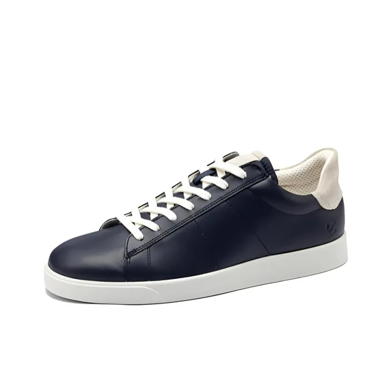 Ecco Low Top Skateboard Shoes Men's Blue-1