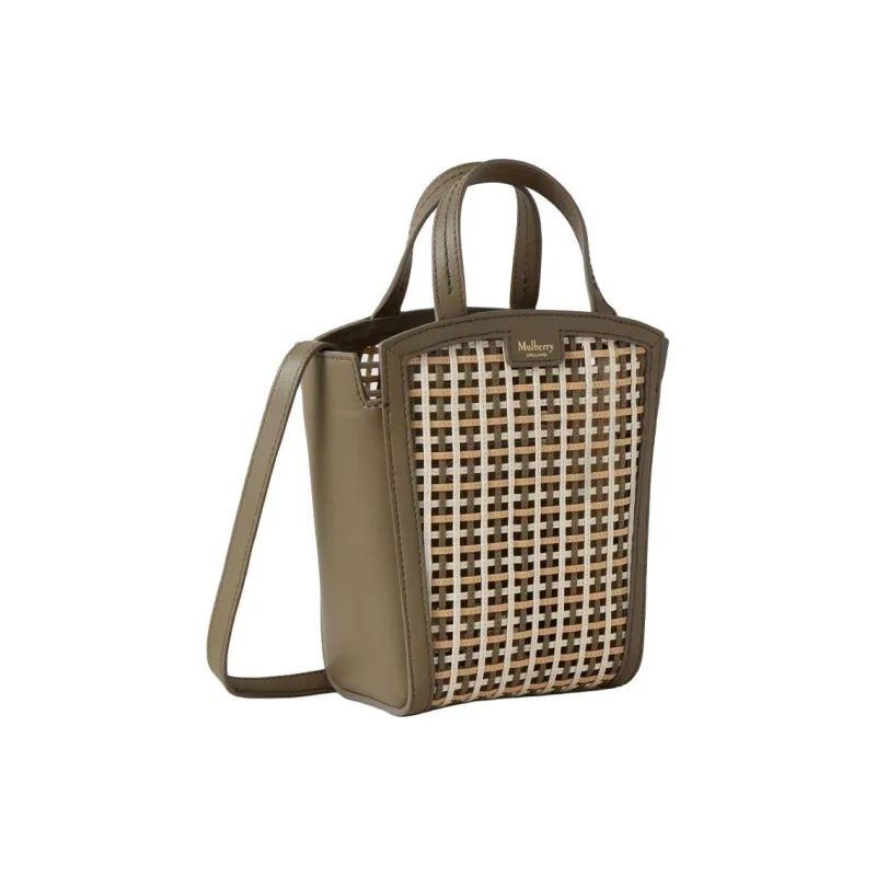 Mulberry Leather Tote Bag Shopping Bag Shoulder Bag Crossbody Bag Handbag Mini Women's Linen Green-1