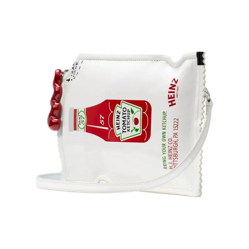 Kate Spade Heinz Collaboration Synthetic Leather Smooth Cow Leather Bonded Shoulder Bag Crossbody Bag Women's White-1