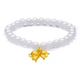 Hetian Jade Gold Lily of The Valley Bracelet