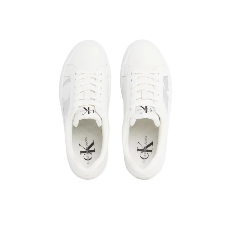 CKJ CALVIN KLEIN JEANS Low Top Skateboard Shoes Women's White-3