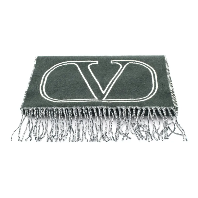 Valentino Cashmere Knit Scarves Men's Green-0