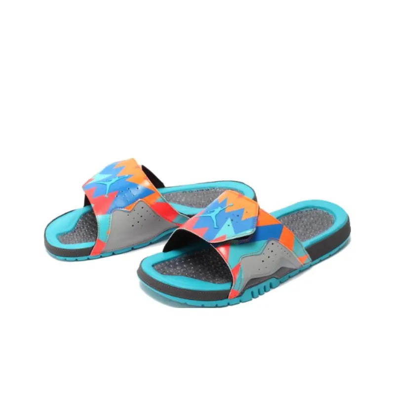 JORDAN Hydro 7 Retro Slide 'Dark Grey Blue Turquoise'-1