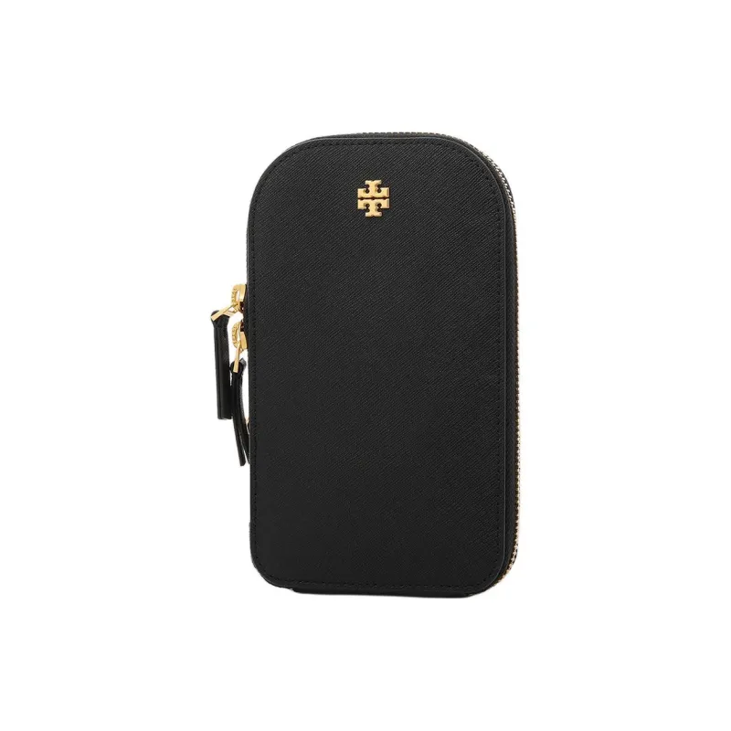TORY BURCH Saffiano Leather One Shoulder Crossbody Cell Phone Pouch Women's Black-2