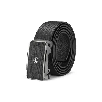 GOLDLION Suit Trouser Belt Automatic Buckle Stainless Steel Leather Belts Men's Width 3.4CM