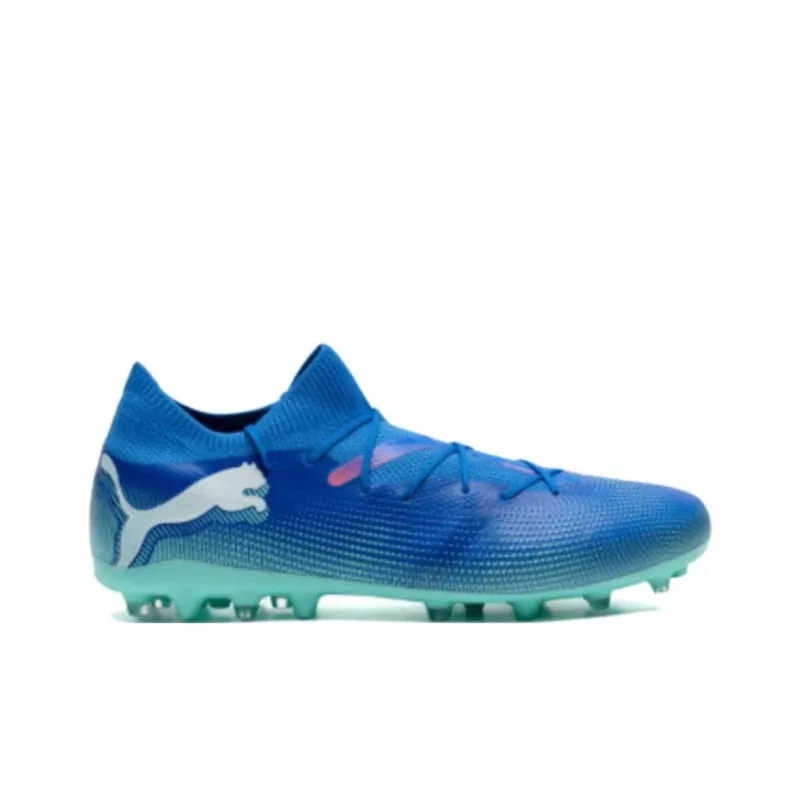 PUMA FUTURE 7 MATCH MG Rubber Short Studs Artificial Ground Wear Resistant Soccer Shoes Men's Blue-1