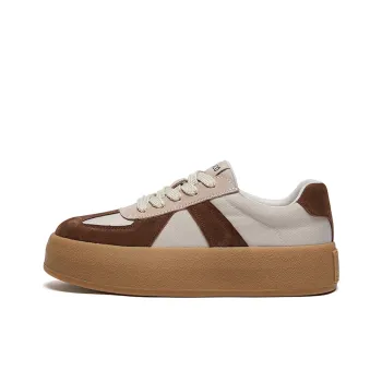MALEMONKEY Low-Top Skateboard Shoes Women's Light Coffee