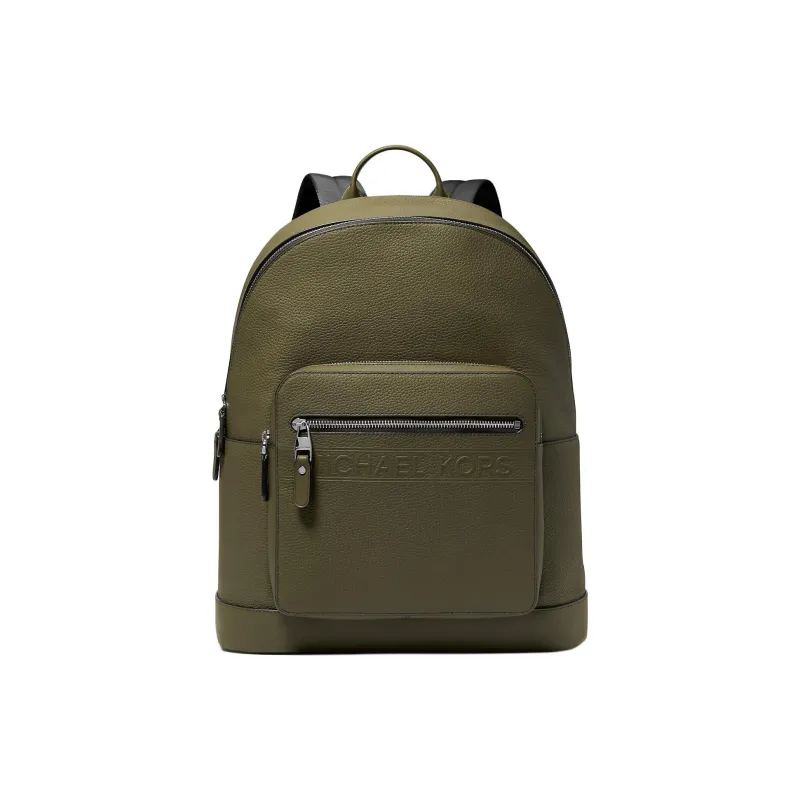 MICHAEL KORS Hudson Leather Backpack Men's Olive-0