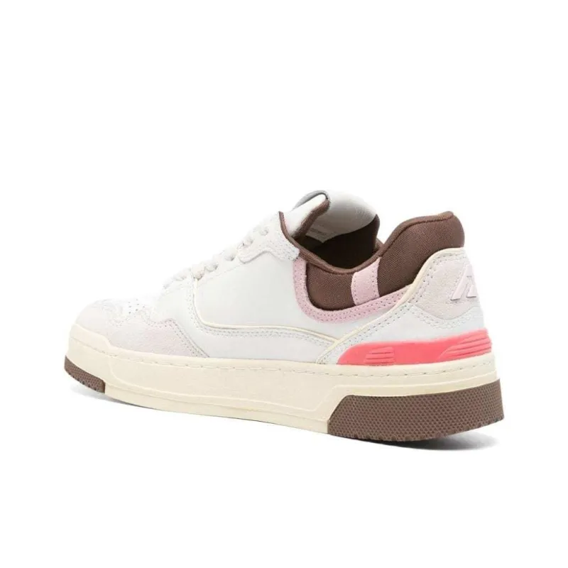 AUTRY Clc Low Top Skateboard Shoes Women's White Pink Brown-3