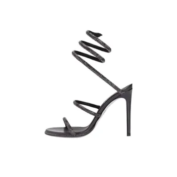 RENE CAOVILLA Cleo One Strap Sandals 10.5cm Women's Black