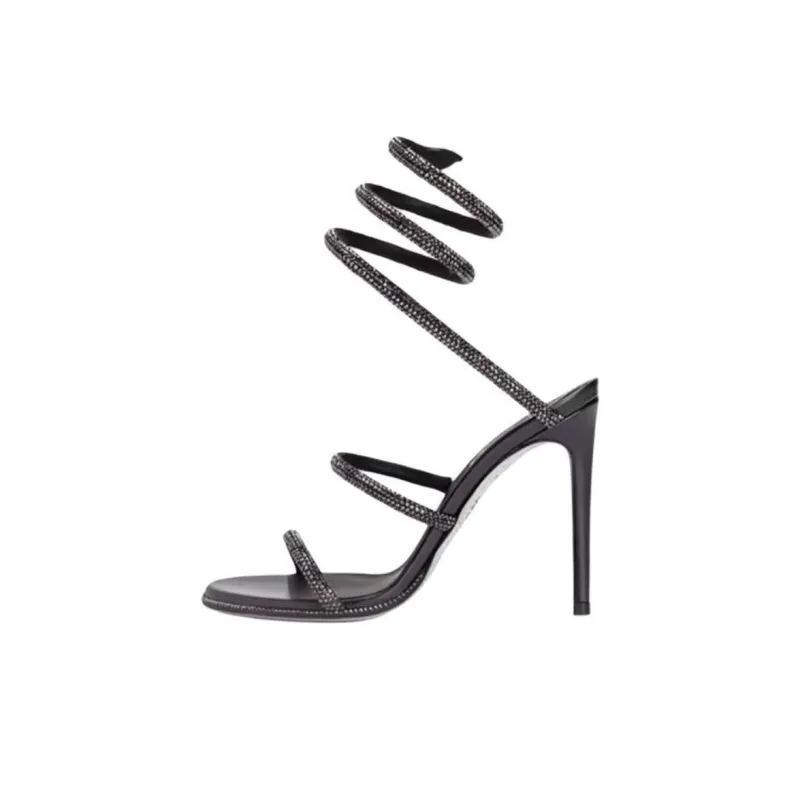 RENE CAOVILLA Cleo One Strap Sandals 10.5cm Women's Black-0