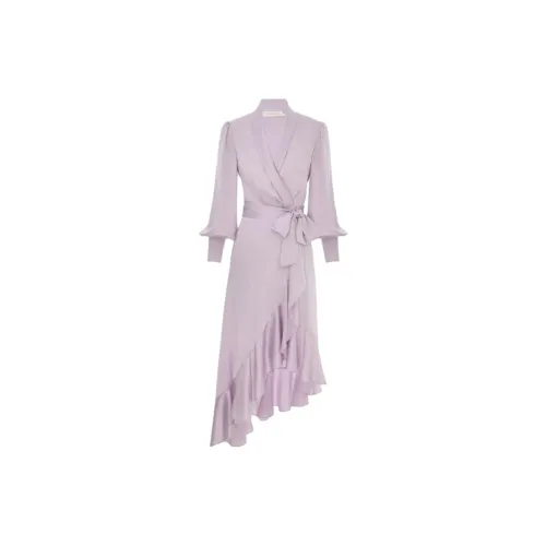 Zimmermann Long-Sleeved Dresses Women's Light Lavender