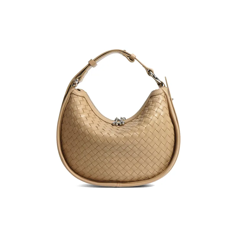 BELLE Premium Texture Crossbody Bag, Handbag Medium Size Women's Black, Beige, Green, Apricot-16