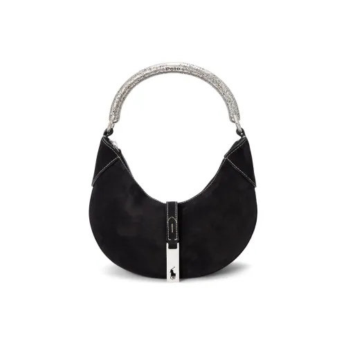 Polo Ralph Lauren Polo ID Nubuck Handbag Shoulder Bag Women's Black