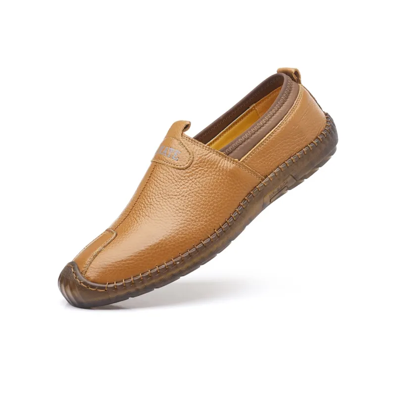 PAMATE Gommino Loafers Men Ecru/Black/Brown-13