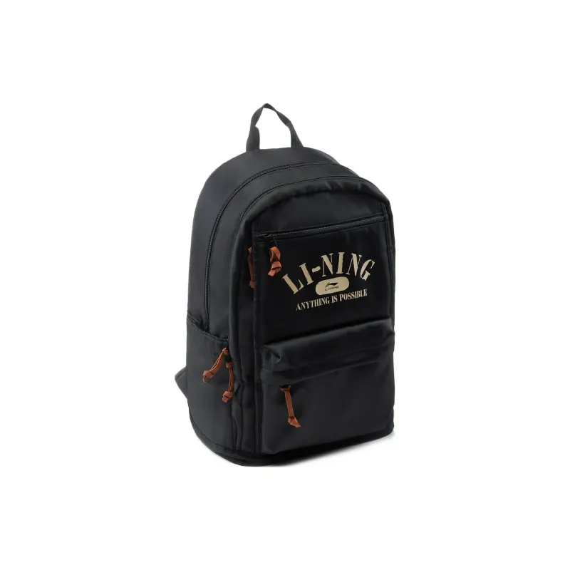 LiNing Polyester Students Backpack Unisex Black-2