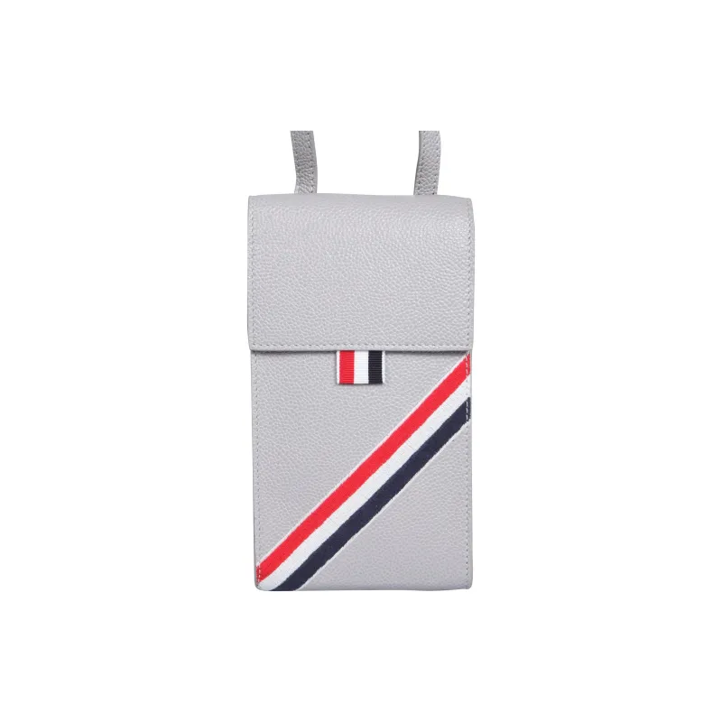 THOM BROWNE· Calfskin Shoulder Bag, Crossbody Bag Men's Gray-0