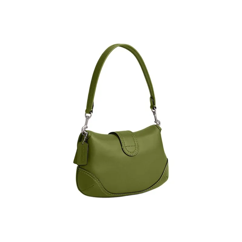 COACH Soho Cow Leather Hobo Bag, One Shoulder Handbag Medium Size Women's Dark Lime-1