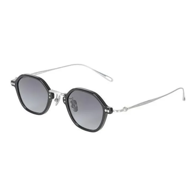 District Vision Acetate Titanium Irregular Shape Sunglasses Unisex Black-0