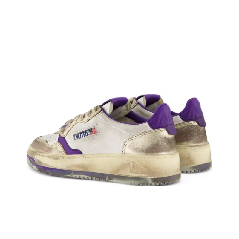 AUTRY Super Vintage Low Top Skateboard Shoes Women's White Purple-2