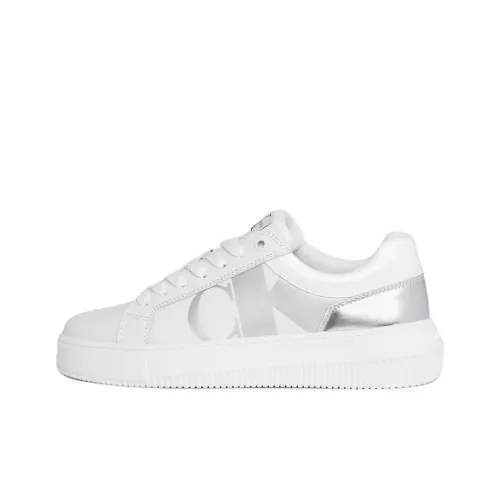 CKJ CALVIN KLEIN JEANS Low Top Skateboard Shoes Women's White