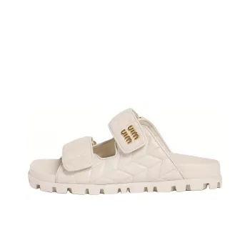 MIU MIU Slide Slippers Women's White