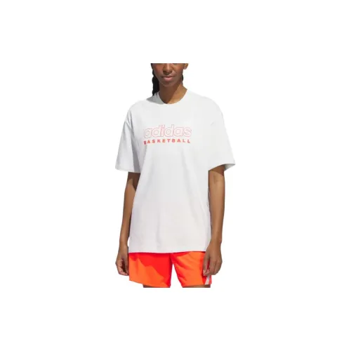 Adidas T-Shirts Women's Cloud White/Sun Red