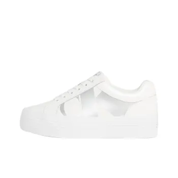 CKJ CALVIN KLEIN JEANS Low Top Skateboard Shoes Women's White